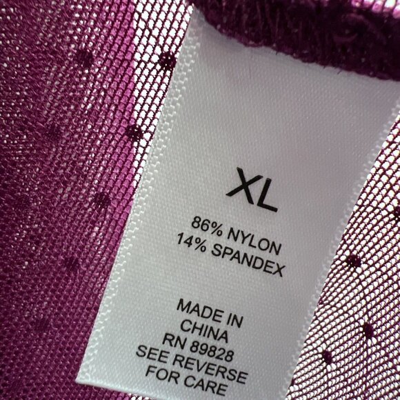 LOGO Lori Goldstein Two Piece Set Tank & Sheer Overlay Top XL Purple Pink L/S - Picture 8 of 11